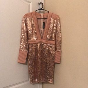 Rose gold sequins dress